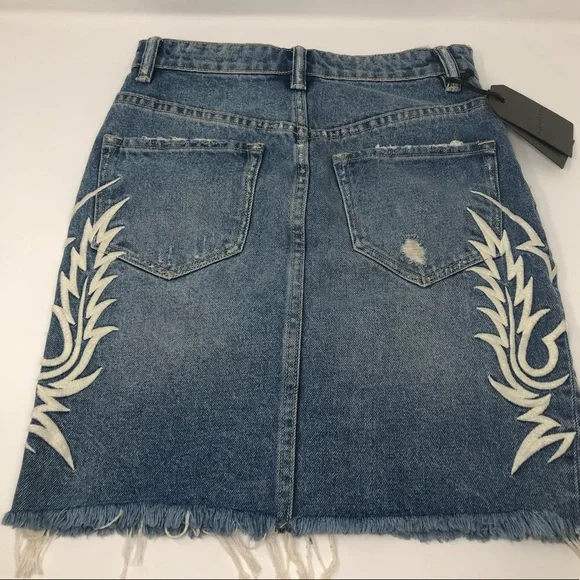 ALL SAINTS Philly Denim Skirt in Indigo Blue Size 2 - Picture 7 of 8